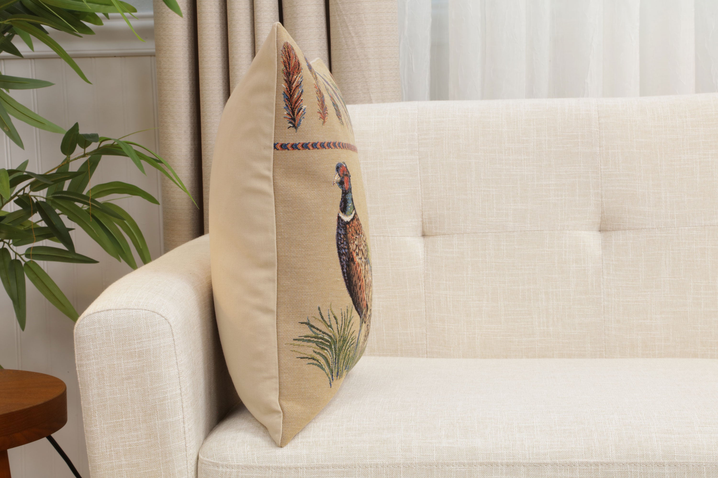 Pheasants Facing Left European Cushion Cover