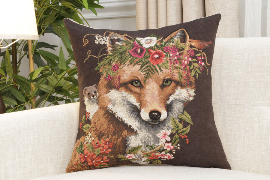 Forest Fox Brown European Cushion Cover