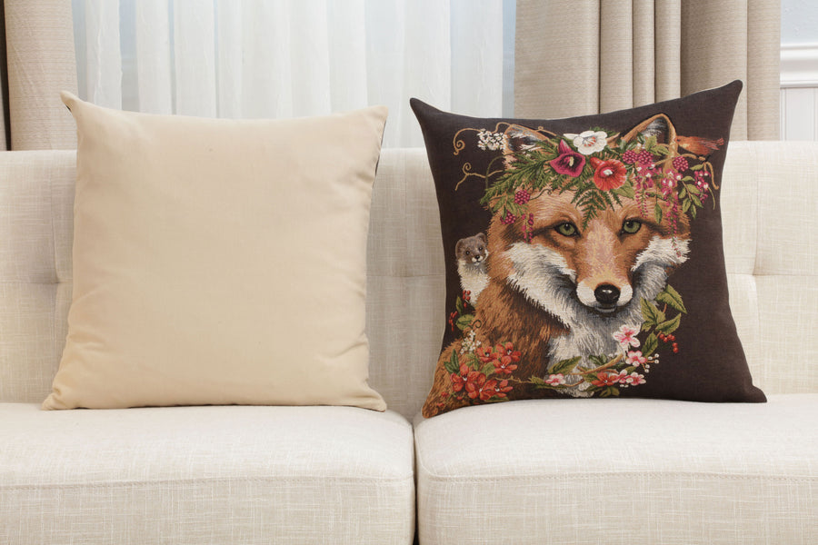 Forest Fox Brown European Cushion Cover