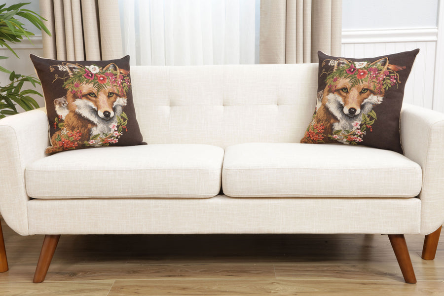 Forest Fox Brown European Cushion Cover