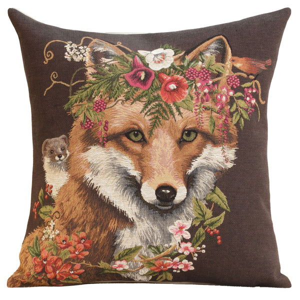 Forest Fox Brown European Cushion Cover
