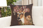 Forest Deer Brown European Cushion Cover