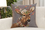 Forest Stag Grey European Cushion Cover