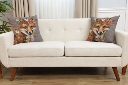 Forest Fox Grey European Cushion Cover
