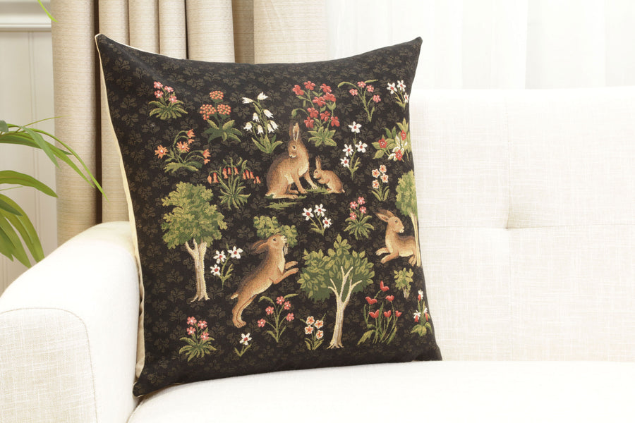 Forest Rabbit Family European Cushion Cover