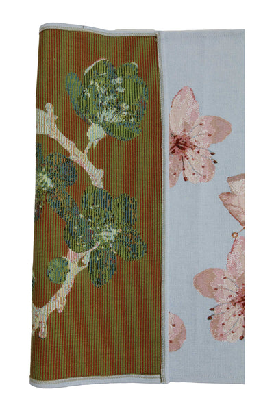 Cherry Blossom Blue French Tapestry Table Runner
