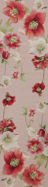 Hellebores Pink Runner French Tapestry Table Runner