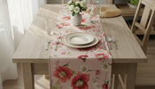 Hellebores Pink Runner French Tapestry Table Runner
