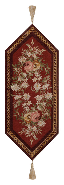 Aubusson Red Small French Tapestry Table Runner