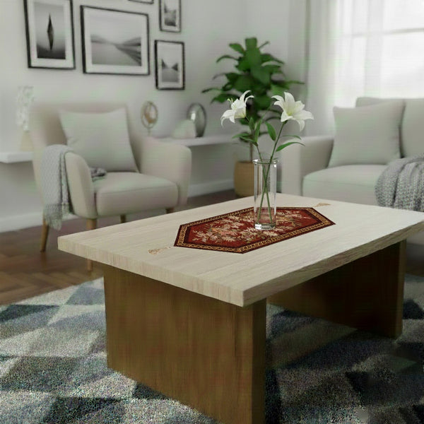 Aubusson Red Small French Tapestry Table Runner