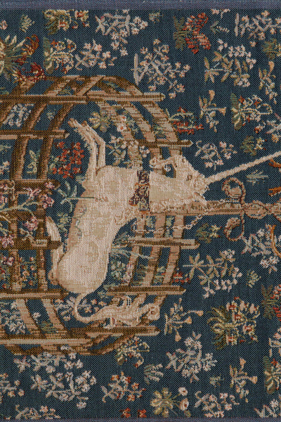 Licorne Captive Bleu Large French Tapestry Table Runner