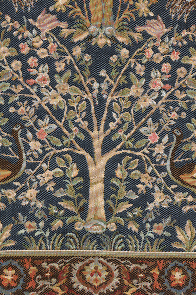 Tree and Birds in Blue French Tapestry