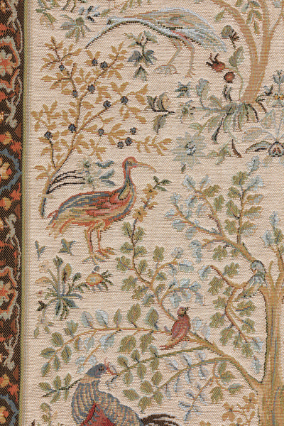 Tree and Birds in Cream French Tapestry