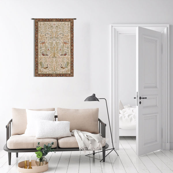 Tree and Birds in Cream French Tapestry