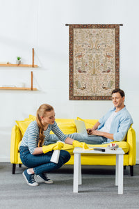 Tree and Birds in Cream French Tapestry