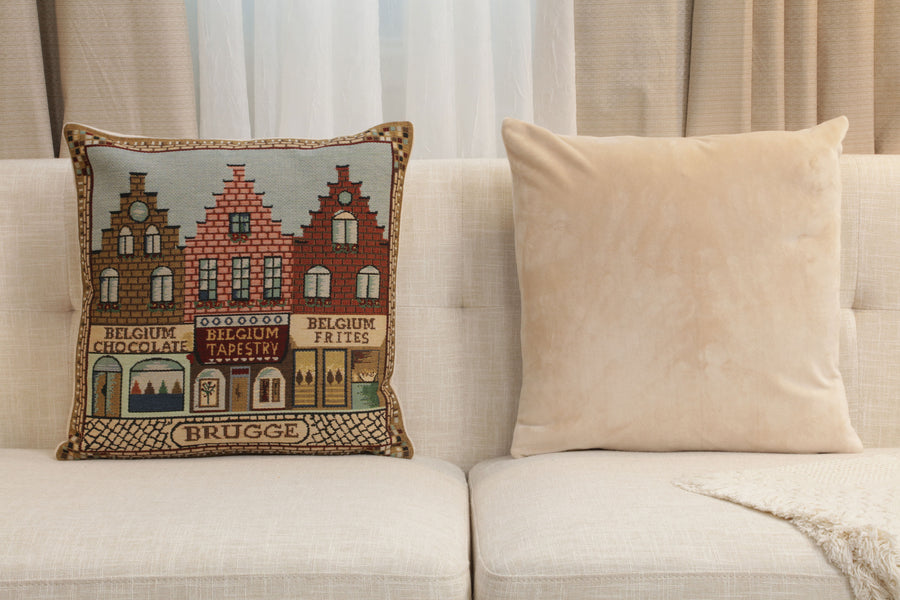 Brugge Houses Belgian Cushion Cover