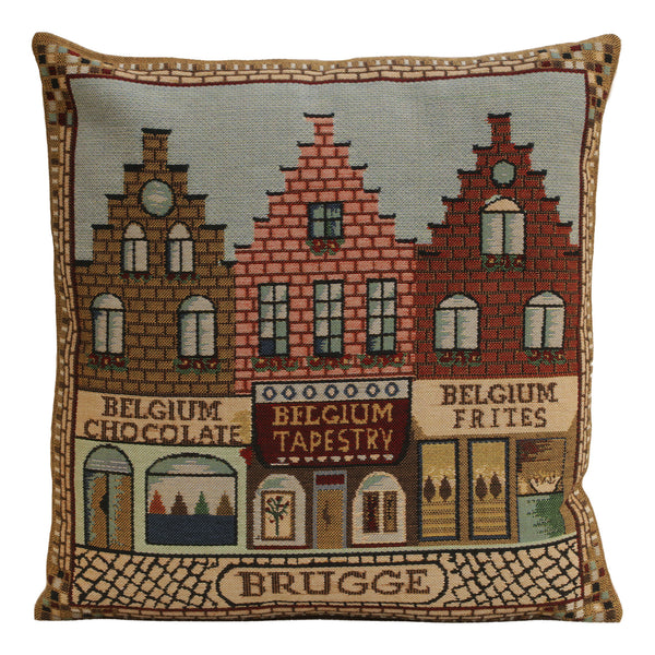 Brugge Houses Belgian Cushion Cover