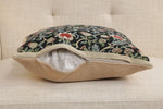 Fleur de Morris Black Belgian Cushion Cover