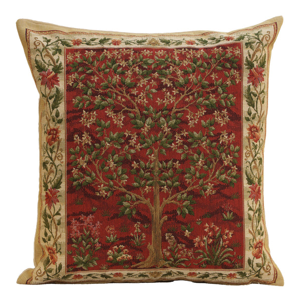 Tree of Life Red I European Cushion Cover