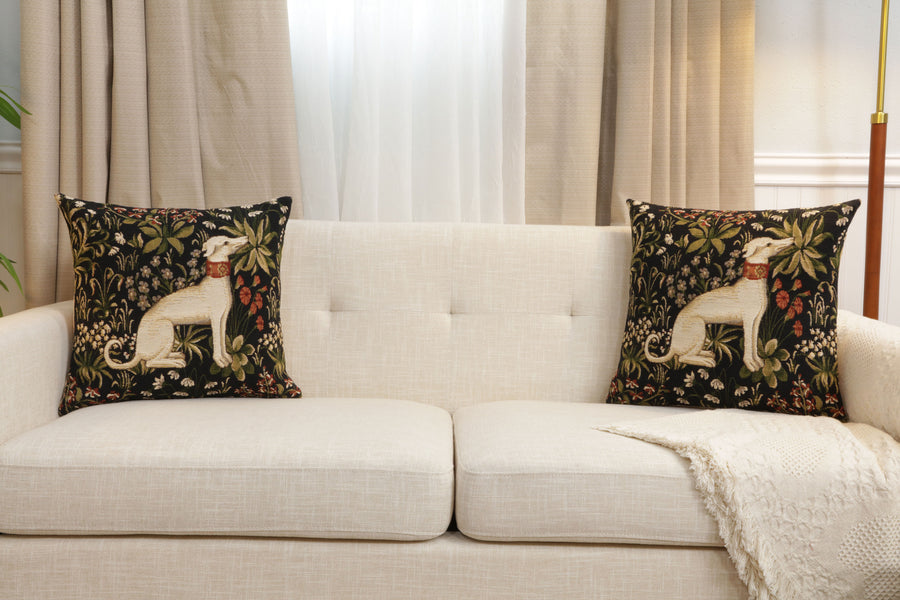 Medieval Hound Sitting European Cushion Cover