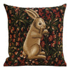 Medieval Rabbit with Flowers Standing European Cushion Cover