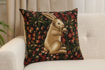 Medieval Rabbit with Flowers Standing European Cushion Cover