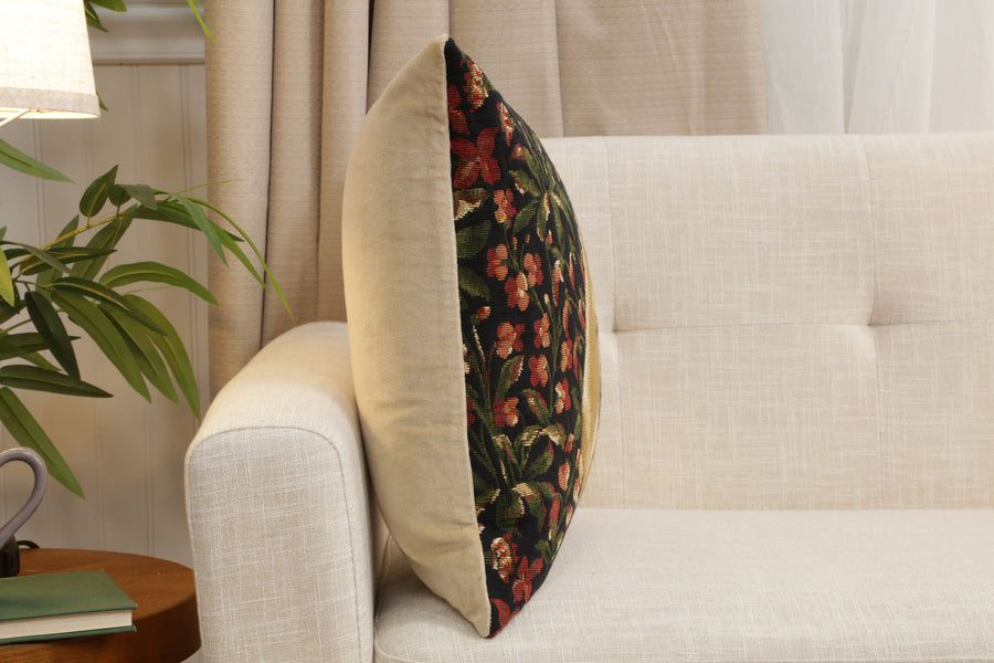 Medieval Rabbit with Flowers Standing European Cushion Cover