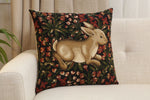 Medieval Rabbit with Flowers Running European Cushion Cover
