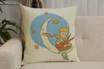The Little Prince with a Fox on the Moon European Cushion Cover