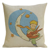 The Little Prince with a Fox on the Moon European Cushion Cover