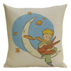 The Little Prince with a Fox on the Moon European Cushion Cover