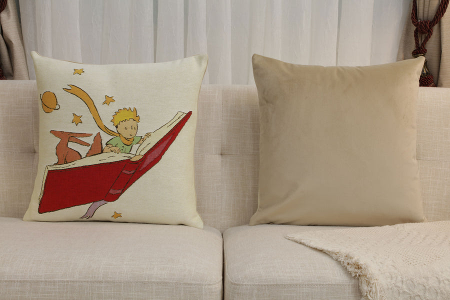The Little Prince Reading a Book European Cushion Cover