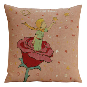 The Little Prince Standing on a Rose European Cushion Cover