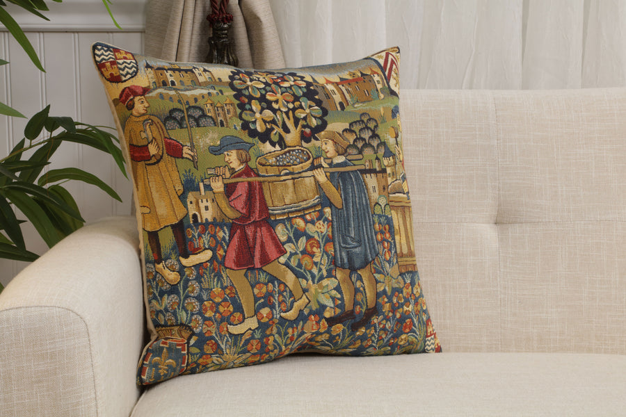 Les Vendanges Large European Cushion Cover
