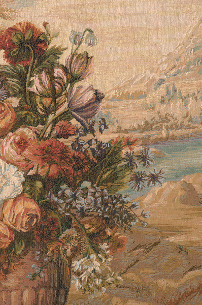 Bouquet Au Drape Fontaine with People French Tapestry