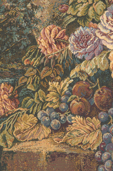 Bouquet with Grapes Italian Tapestry Wall Hanging