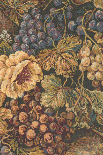Bouquet with Grapes Italian Tapestry Wall Hanging