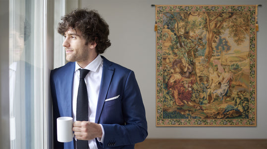 Country Scene Belgian Tapestry Wall Hanging