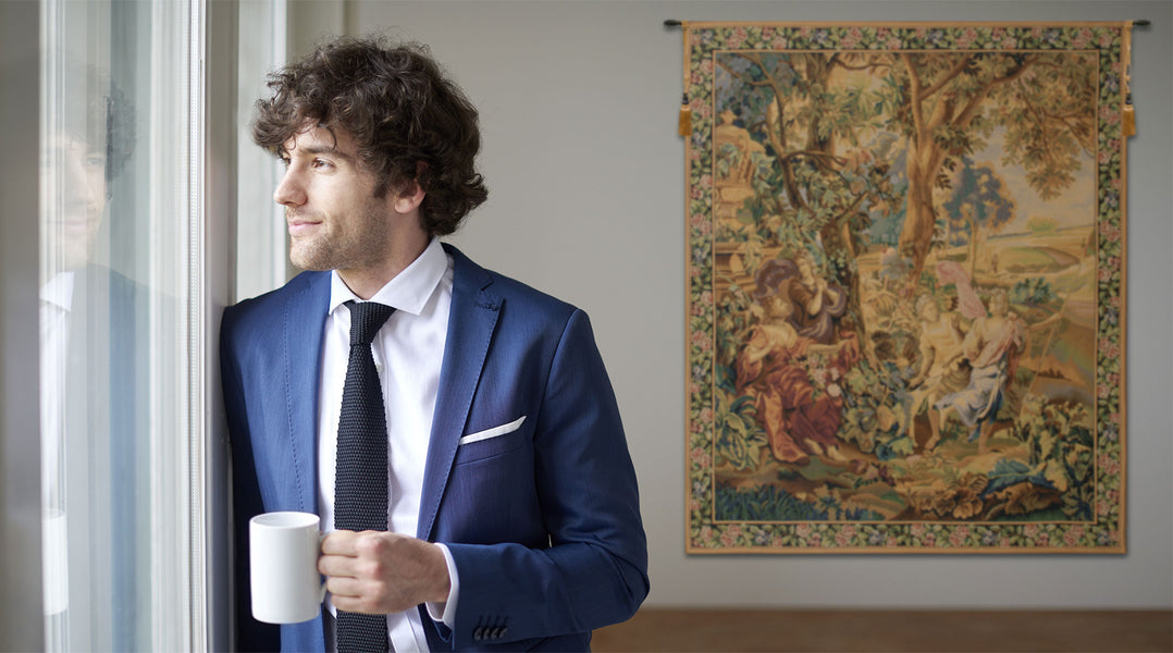 Country Scene Belgian Tapestry Wall Hanging