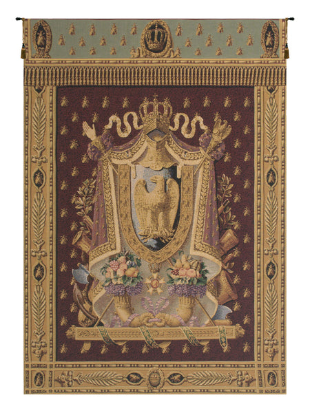 Napolean Burgundy Belgian Tapestry Wall Hanging