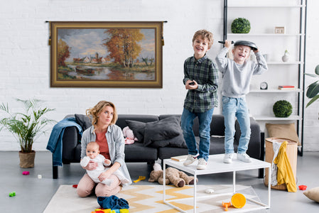 Riverside Flemish Village Belgian Tapestry Wall Hanging