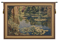 Lake Giverny With Border Belgian Tapestry Wall Hanging by Claude Monet
