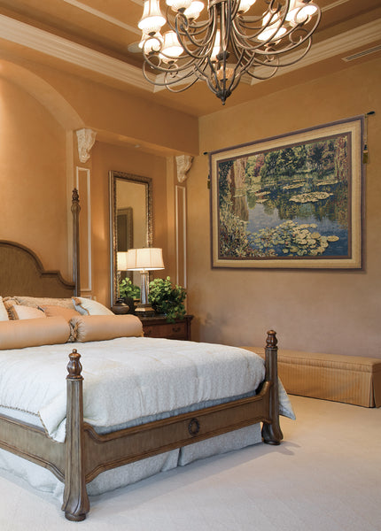 Lake Giverny With Border Belgian Tapestry Wall Hanging