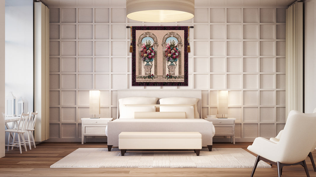 Floral Arch Duo Belgian Tapestry Wall Hanging