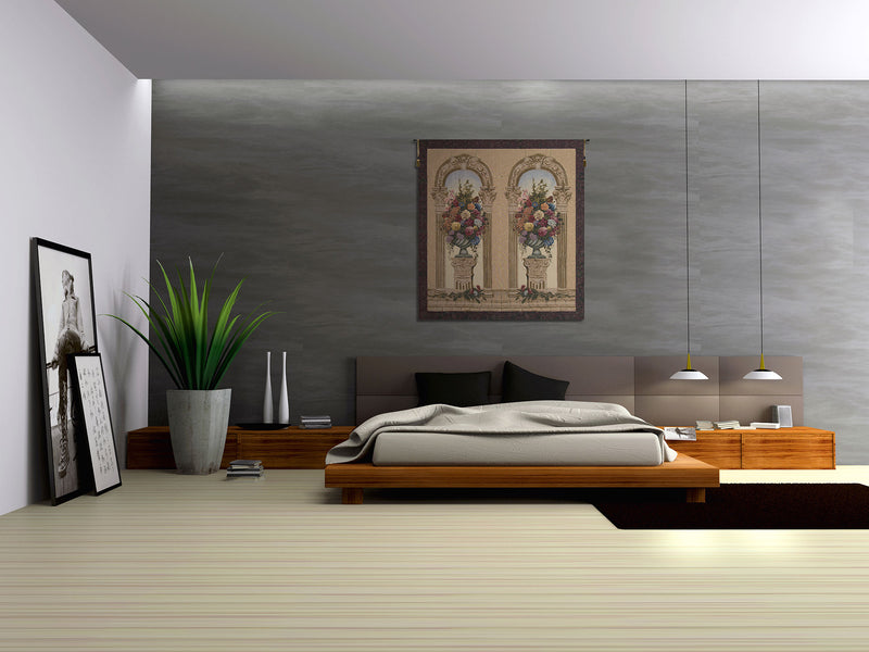 Floral Arch Duo Belgian Tapestry Wall Hanging