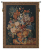 Terracotta Floral Bouquet Black Belgian Tapestry Wall Hanging