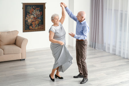 Terracotta Floral Bouquet Black Belgian Tapestry Wall Hanging