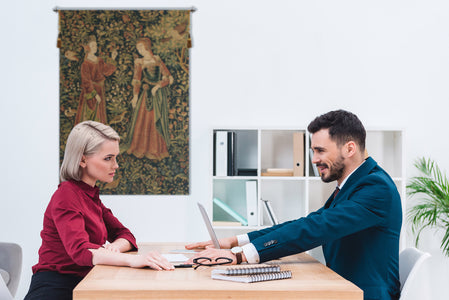 Promenade Left Panel Belgian Tapestry Wall Hanging