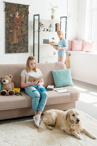 Promenade I Left Panel Belgian Tapestry Wall Hanging