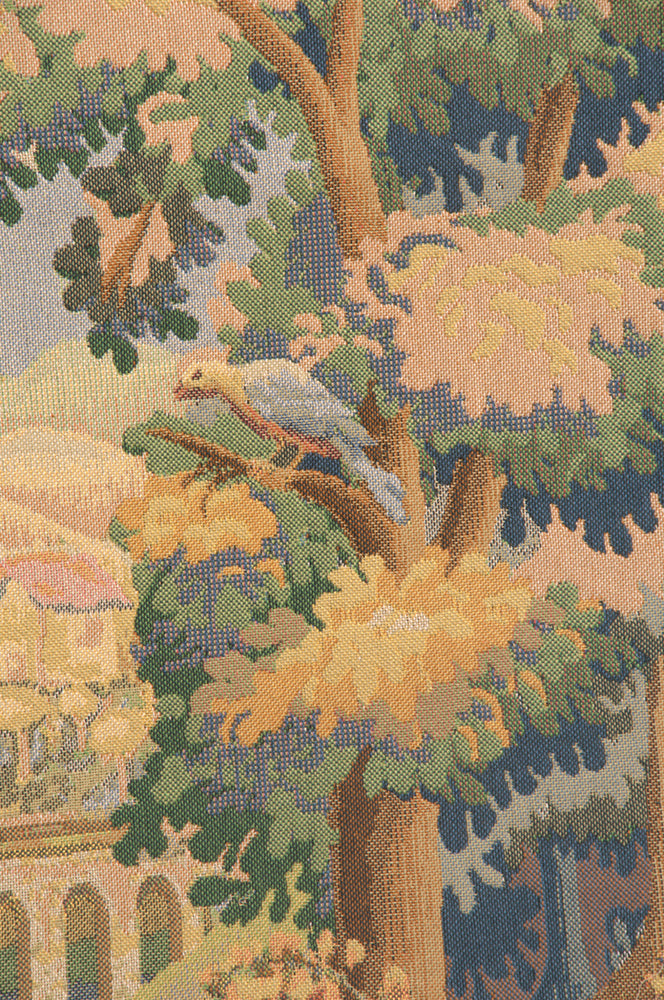 Bridge With Bird I Belgian Tapestry Wall Hanging